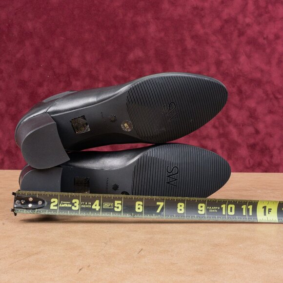 Stuart Weitzman Women Yuliana 60 Black Leather Slip-on Chelsea Dress Boots sz 12 - Picture 5 of 9